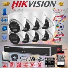 Hikvision 4K 8MP PoE IP Smart CCTV System 2Way Audio Night Vision ColorVu Camera
