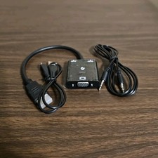 HDMI to VGA Adapter with Audio Cable HDMI Male to VGA Female 3.5mm Jack Black