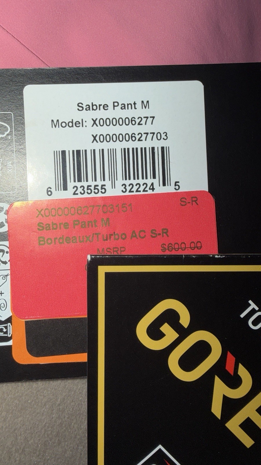 Arc'teryx Sabre Gore-Tex Men's Pant Medium New With Tags Bordeaux/turbo AV S-R thumbnail 3