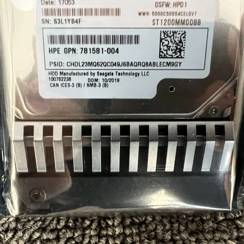J9F48A 787648-001HPE FOR MSA 1.2TB 10K 12G 2.5 SAS DUAL PORT HDD HARD DRIVE - Image 3 of 4