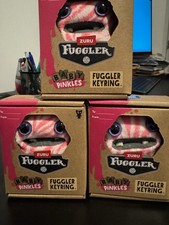 Fuggler Baby Pinkles 3.5" WIDE EYED WEIRDO Pink Zebra Keychain Keyring Brand New