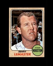Denny Lemaster Signed Original 1968 Topps Houston Astros Autograph