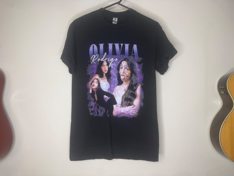 Olivia Rodrigo Retro Graphic T-Shirt Black Band Tee Women’s Small