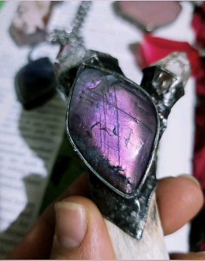 Purple Labradorite Healing Crystal Wand for Energy Work