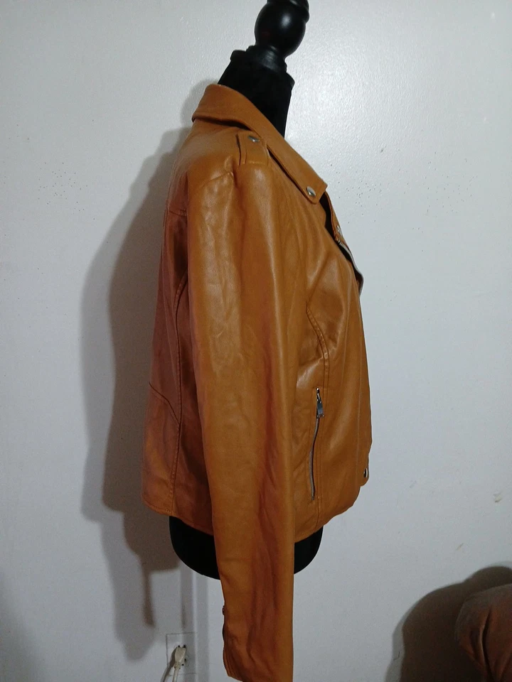 Chaqueta de cuero sintético Bagatelle para mujer moto envejecida talla L Foto 2 de 4