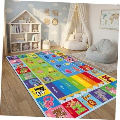 ABC Kids Rug 59''x39.4'' - Colorful Alphabet Mat - Compact ABC Design