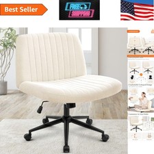 Stylish Armless Home Office Chair with Adjustable Swivel Wide Seat for Comfort