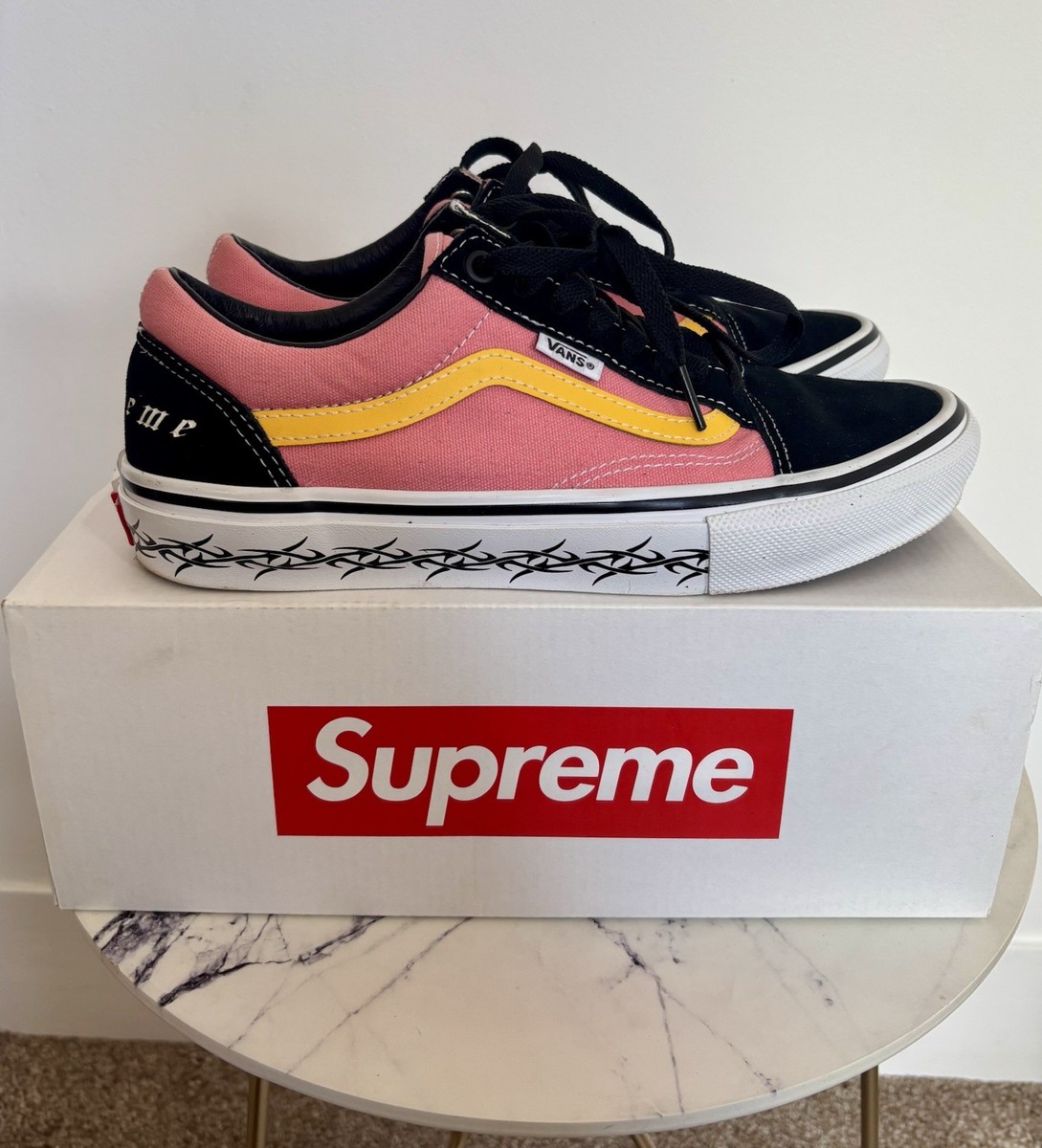 Vans Old Skool x Supreme UK Size 2021 Tribal Barbed Wire Unisex