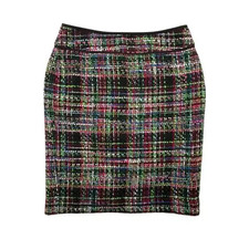 Talbots Skirt A-Line Wool Blend Multicolor Plaid Tweed Back-Zip Lined 6 Petite
