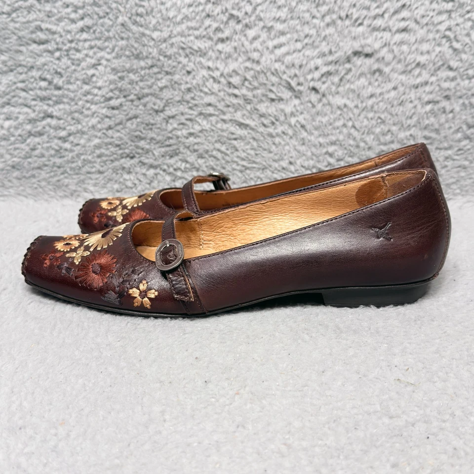 Pikolinos Floral Mary Jane Mujer Talla 8.5 Planos Cuero Marrón Foto 4 de 4