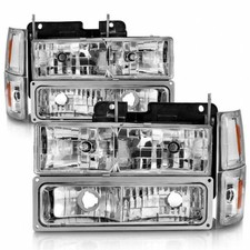 Anzo For Chevy K1500k2500k3500 1988-2000 Crystal Headlights Chrome W Signal Anzo For Chevy K1500k2500k3500 1988-2000 Crystal Headlights Chrome W Signal