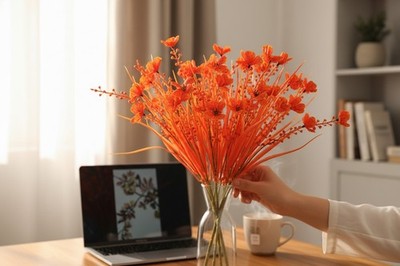12 Stück UV beständige künstliche Herbstblumen Bündel für Garten und Terrasse 30 cm