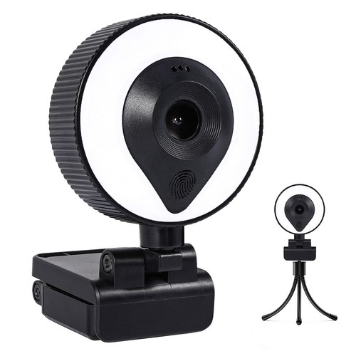 1080p Webcam AutoFocus 2K Adjustable Brightness Web Camera with Stereo Microp...