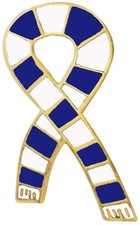 Coventry Rugby Union Supporter Scarf Ribbon Pin Badge - GOLD plated
