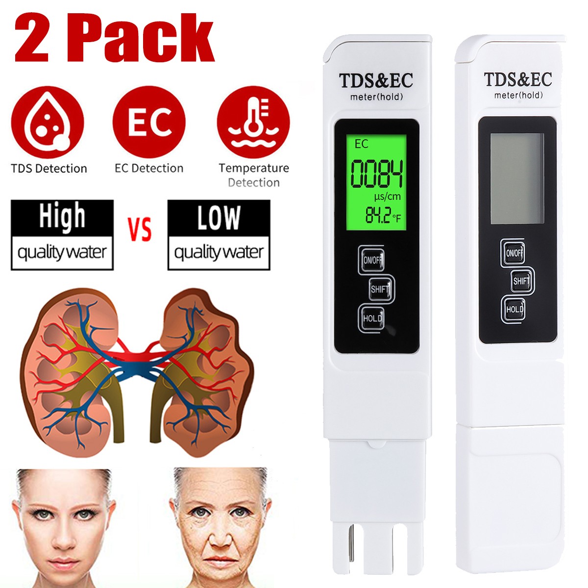 TDS Meter Digital Water Quality Tester Testing Kits for Drin