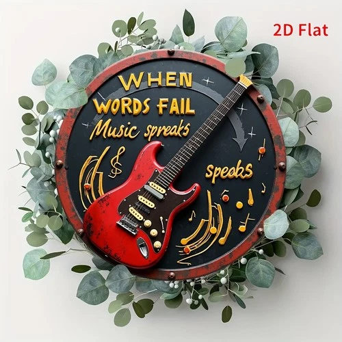 Retro Vintage Music Themed Tin Metal Signs Home Decor Wall Garden 8x8