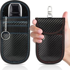 2x Car Key Signal Blocker Faraday Pouch Case - Fob Keyless RFID Blocking Cage