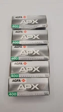 5 Rolls AGFA Agfapan APX 400 Black and White Professional 120 film Expired 2009 