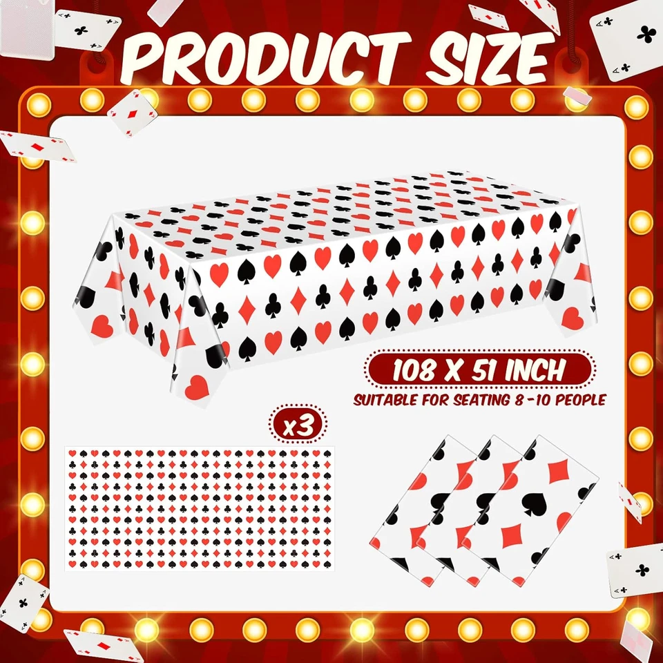 Mesa de póquer desechable de plástico para decoraciones de fiesta con tema de casino C Foto 2 de 4