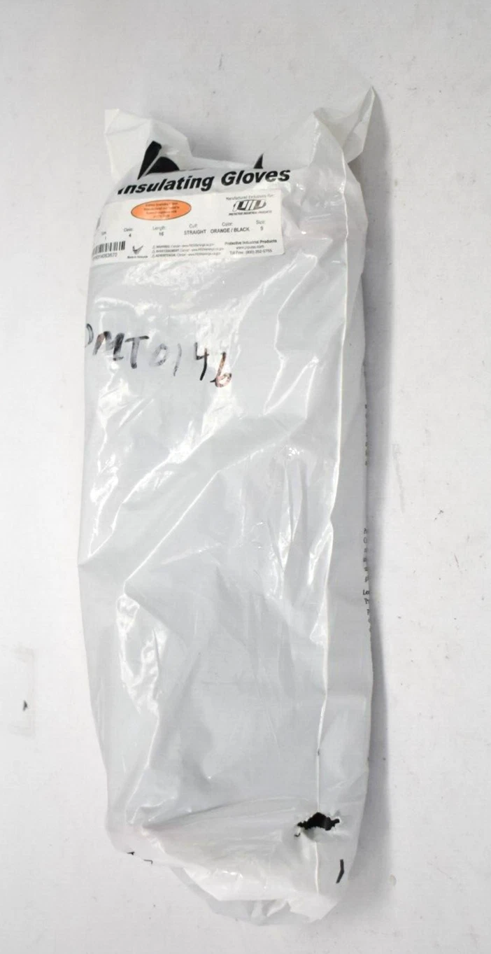 Novak Rubber Insulating Gloves w Straight Cuff 16" L Black Size 9 155-4-16/9