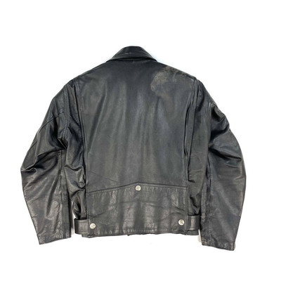 80s KOMINE Double Riders Jacket Leather Black Men's Size L i9255