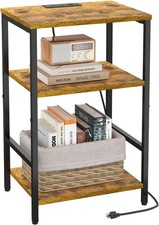 X-cosra Side Table with Charging Stat, End Table with USB Ports and