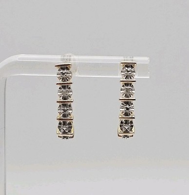 Ross Simons Sterlingsilber Vermeil Diamant Halbmond Ohrhänger 17,5 mm