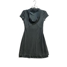 Banana Republic Gray Cowl Neck Short Sleeve Mini Dress XS Charcoal Gray A-line