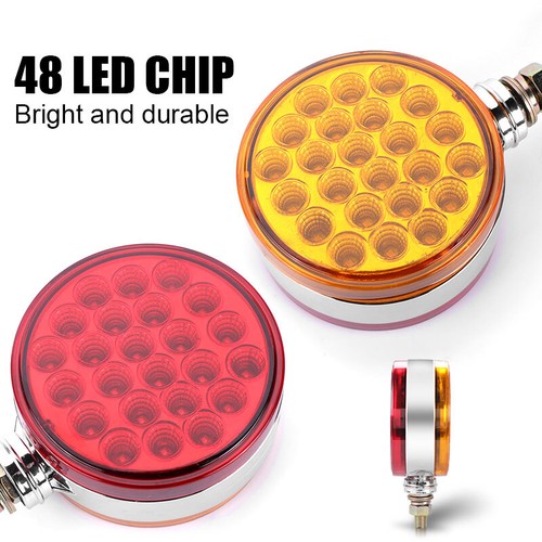 2 Luci LED Lampeggianti 24 LED Per Camion, Indicatrici Di Direzione E Posizione, Rosso/ambra