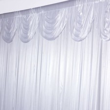 20ft x 10ft White Satin Valance Classic BACKDROP Photo Background Decorations