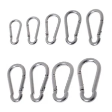 Spring Hooks Carabiners Stainless Steel Spring Clips Metal Clips Heavy Duty