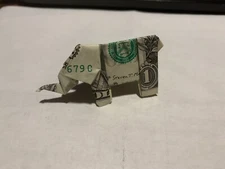 Elephant Money Origami -$1 Dollar Bill folded Small Gift- Luck For Your Lovers