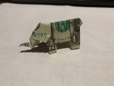 Elephant Money Origami -$1 Dollar Bill folded Small Gift- Luck For Your Lovers