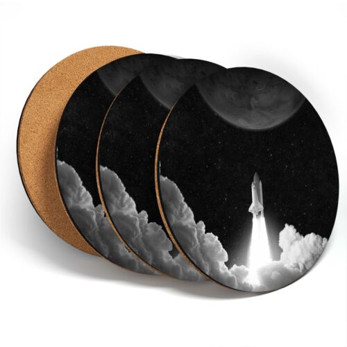 4 x Coasters - BW - Space Rocket Mars Mission #35898 - Photo 1 sur 4