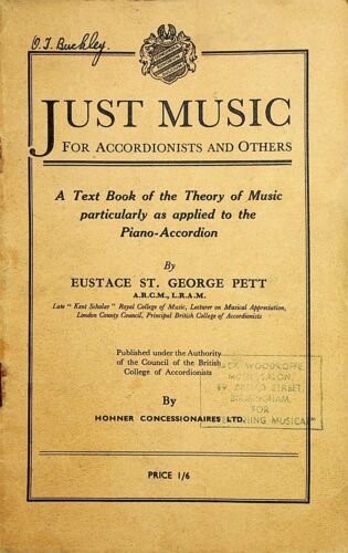 Just Music for Accordionists & others Pett 1943 music learning piano-accordion - Afbeelding 1 van 6
