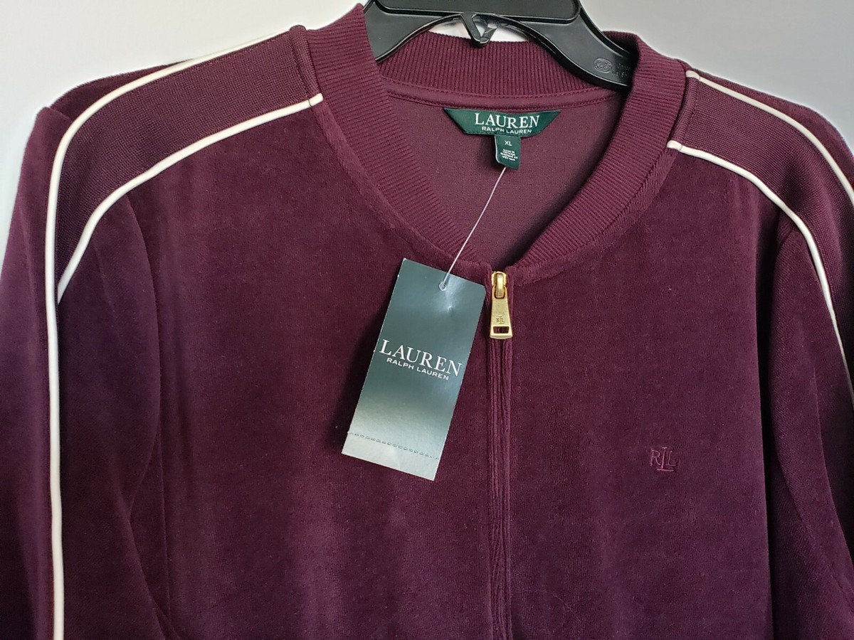 Ralph Lauren パープルブランケット LAUREN RALPH LAUREN WOMEN'S ATHLETIC TOP SPORTS JACKET ZIP-UP RED