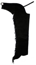 Western Black Suede Leather Rodeo/Show Chaps