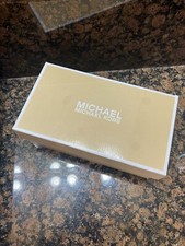 NIB Big Girls size 5 Michael Kors zip up patent black ballet flat shoes NIB