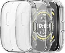 [3 Packs] Case Screen Protector for Amazfit Bip 5 Soft TPU Plated Bumper Cover