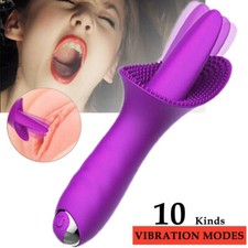 Clit Licking Tongue Sucking Vibrator G-Spot Oral Massager Sex Toys For Women US