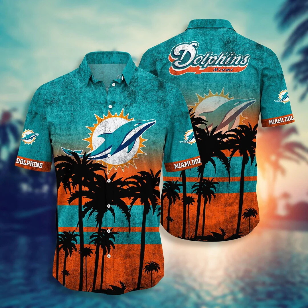 Buy Miami Dolphins Men's Hawaiian Shirt 