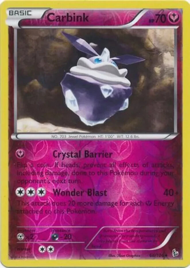 Carbink 68/106 Flashfire Reverse Holo Rare Moderate Play Pokemon DNA GAMES