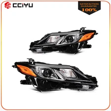 Full LED Headlights Assembly For 2021-2023 Toyota Camry SE Black Housing Pair