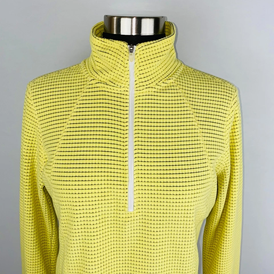 Top Tek Gear Atlético Amarillo Negro Ligeramente Elevado Patrón 1/4 Cremallera Popover XS Foto 2 de 4