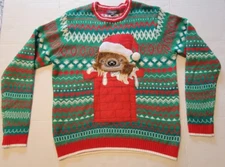 33 Degrees Size XL Sloth Santa Chimney Ugly Christmas Pullover Sweater