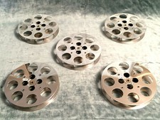 MOVIE / FILM PROJECTOR REELS, 5 POLISHED VINTAGE 35mm 1000' GOLBERG BROTHERS