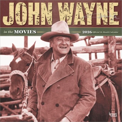 #ad #ad John Wayne in the Movies OFFICIAL 2026 12x24quot; Wall Calendar Plastic Free $12.59
