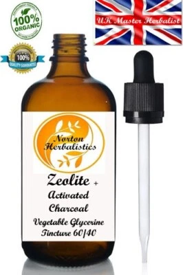 NORTON HERBALISTICE Zeolite & Activated Charcoal body Detox. Alcohol Free. UK Certified Herbalist