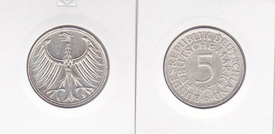BRD 5 DM Silberadler ss (Wählen Sie zwischen den Jahren: 1951 - 1974 und DFGJ)