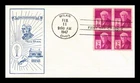 Dr Jim Stamps Thomas Edison 3c Block First Day Cover First Latto Stamps Cachet